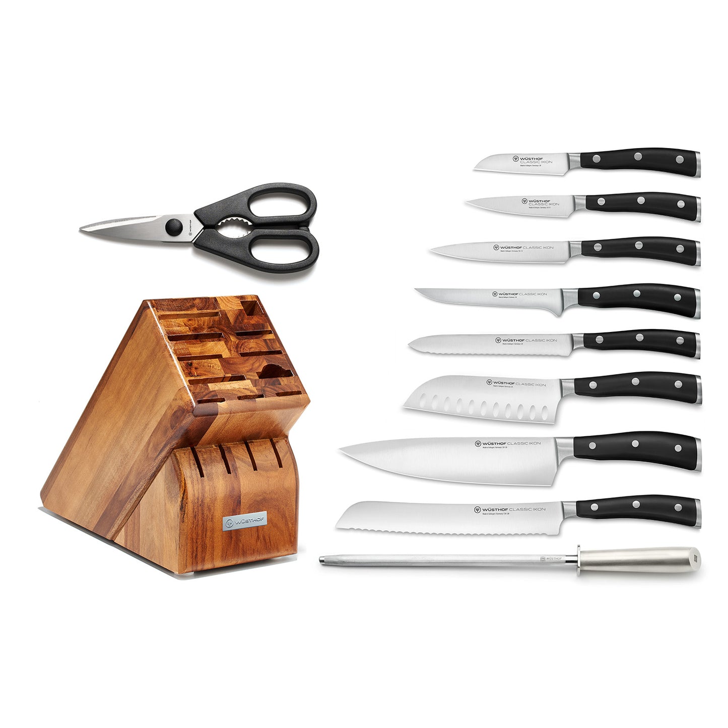 Wusthof Classic Ikon 11-Piece Knife Block Set Acacia