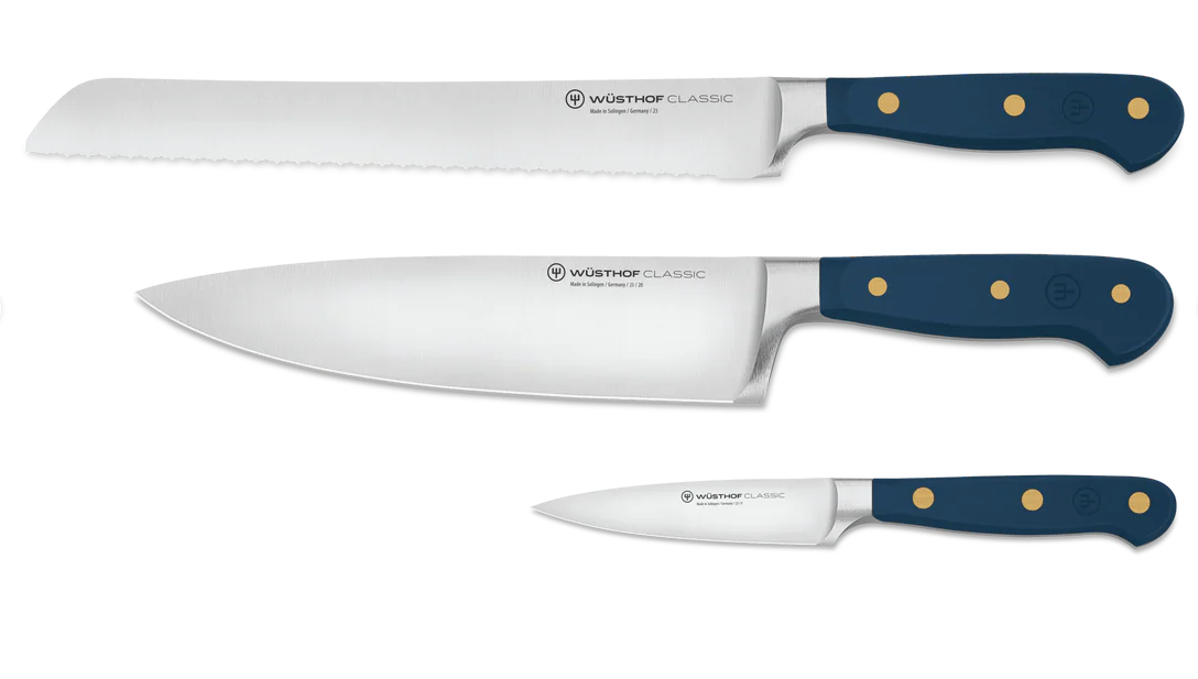 Classic Wild Blueberry 3 Piece Starter Set w/ Bread Knife