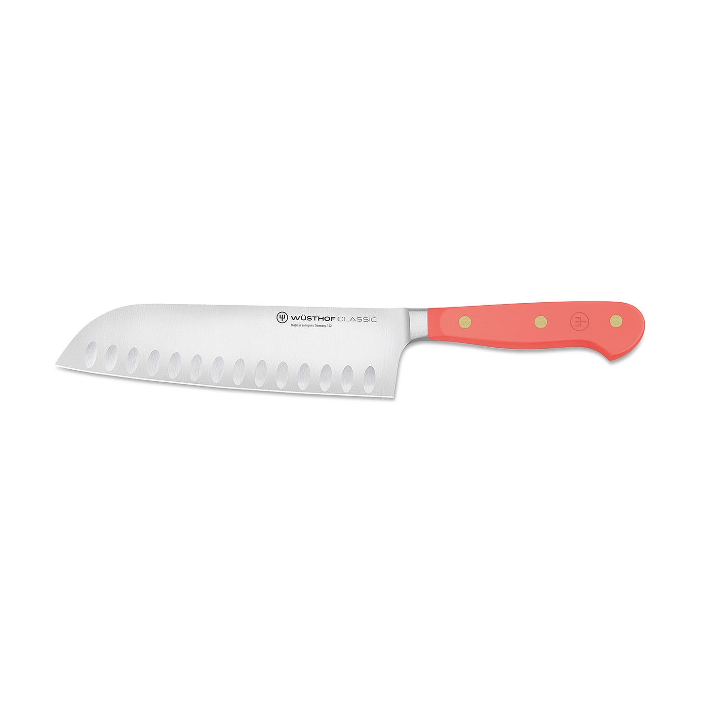 Classic Coral Peach 7" Hollow Edge Santoku