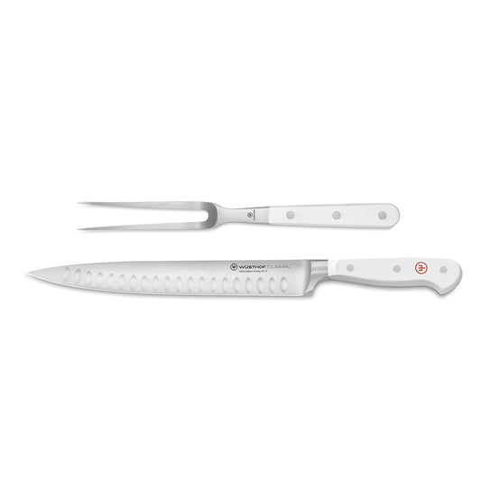 Classic White 2-Piece Hollow Edge Carving Set